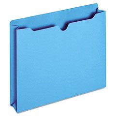 Globe-Weis File Jacket, Two Inch Expansion, Letter, Blue, 50/Box GLWB3043DTBLU
