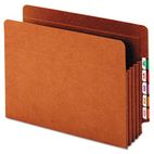 Globe-Weis Heavy-Duty Expanding File Pocket, End Tab, 3 1/2 Inch, Letter, Brown, 10/Box GLW63780