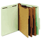 Globe-Weis Pressboard Classification Folders, 8 Fasteners, 2/5 Cut, Letter, Green, 10/Box GLW24091