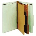 Globe-Weis Pressboard Classification Folders, Six Fasteners, 2/5 Cut, Legal, Green, 10/Box GLW29076
