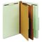 Globe-Weis Pressboard Classification Folders, Six Fasteners, 2/5 Cut, Legal, Green, 10/Box GLW29076