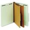 Globe-Weis Pressboard Classification Folders, Six Fasteners, 2/5 Cut, Letter, Green, 10/Box GLW24076