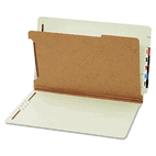 Globe-Weis Pressboard End Tab Classification Folders, Four Sections, Legal, Green, 10/Box GLW23314