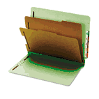 Globe-Weis Pressboard End Tab Classification Folders, Six Sections, Letter, Green, 10/Box GLW23224
