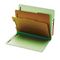 Globe-Weis Pressboard End Tab Classification Folders, Six Sections, Letter, Green, 10/Box GLW23224