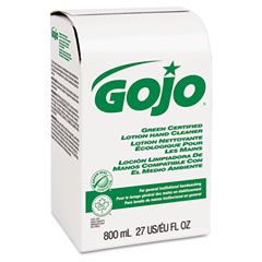 GOJO Green Certified Lotion Hand Cleaner 800-ml Bag-in-Box Refill, Unscented, Refill GOJ916512