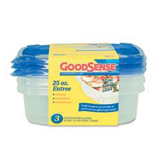 GoodSense Entre Container, 25 oz, Clear, 3/Pack WBIGDS12DCE3