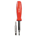 Great Neck 4-in-1 Screwdriver w/Interchangeable Phillips/Standard Bits, Assorted Colors GNSSD4BC