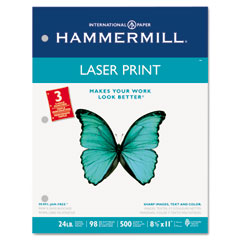 Hammermill 24lb Laser Print Paper - 98 Brightness, 3-Hole Punch, 500 Sheets Per Ream