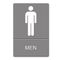 Headline Sign ADA Sign, Men Restroom Symbol w/Tactile Graphic, Molded Plastic, 6 x 9, Gray USS4817