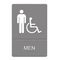 Headline Sign ADA Sign, Men Restroom Wheelchair Accessible Symbol, Molded Plastic, 6 x 9, Gray USS4815