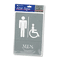 Headline Sign ADA Sign, Men Restroom Wheelchair Accessible Symbol, Molded Plastic, 6 x 9, Gray USS4815