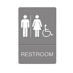 Headline Sign ADA Sign, Restroom/Wheelchair Accessible Tactile Symbol, Molded Plastic, 6 x 9 USS4811