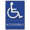 Headline Sign ADA Sign Wheelchair Accessible, Tactile Symbol/Braille, Plastic, 6x9, Blue/White USS4725