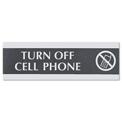 Headline Sign Century Series Office Sign,"Turn Off Cell Phone", 9 x 1/2 x 3 USS4759