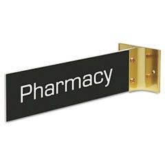 Headline Sign Custom Engraved Hallway Sign, 2x8, Gold Holder USS93300