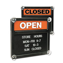 Headline Sign Double-Sided Open/Closed Sign w/Plastic Push Characters, 14-3/8 x 12-3/8 USS3727