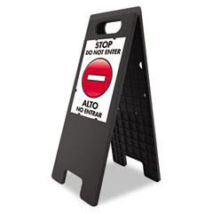 Headline Sign Floor Tent Sign, Doublesided, Plastic, 10 1/2 x 25 1/2, Black USS5694