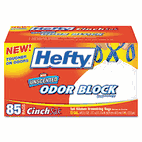 Hefty Cinch Sak Tall Kitchen & Trash Bags, 13 gallon, .9mil, White, 85 Bags/Box PCTE81889