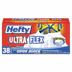 Hefty Ultra Flex Waste Bags, 13 gal, 1.1mil, 24 x 27 3/8, White, 38 Bags/Box PCTE80638