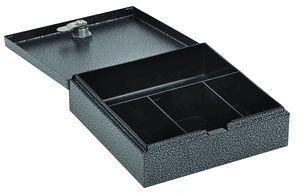 Hercules CB0604 Key Locking Cash Box, 6" x 4.62" x 3", Recycled Steel, Silver Vein