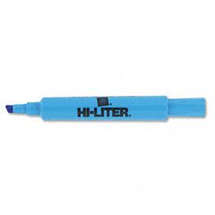 HI-LITER Desk Style Highlighter, Chisel Tip, Fluorescent Blue Ink, 12/Pk AVE24016