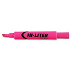 HI-LITER Desk Style Highlighter, Chisel Tip, Fluorescent Pink Ink, 12/Pk AVE24010