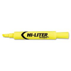 HI-LITER Desk Style Highlighter, Chisel Tip, Fluorescent Yellow Ink, 12/Pk AVE24000