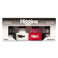 Higgins Higgins Fountain Pen Ink, 1 oz Bottle, Assorted Colors, 4/Set HIG44032