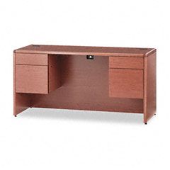 HON 10700 Kneespace Credenza, 3/4 Height Pedestal, 60 x 24 x 29-1/2, Bourbon Cherry HON10765HH