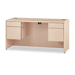 HON 10700 Kneespace Credenza, 3/4 Height Pedestals, 60 x 24 x 29-1/2, Natural Maple HON10765DD