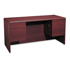 HON 10700 Kneespace Credenza, 3/4 Height Pedestals, 60w x 24d x 29-1/2h, Mahogany HON10765NN