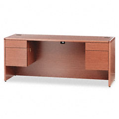 HON 10700 Kneespace Credenza, 3/4 Height Pedestals, 72 x 24 x 29-1/2, Bourbon Cherry HON10743HH