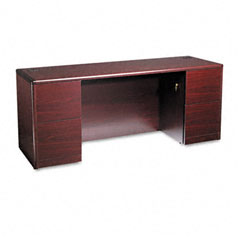 HON 10700 Kneespace Credenza, Full-Height Pedestals, 72w x 24d x 29-1/2h, Mahogany HON10741NN