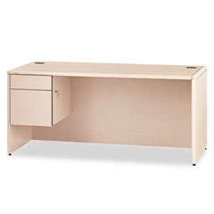 HON 10700 "L" Workstation Desk, 3/4-Height Left Pedestal, 66w x 30d, Natural Maple HON10784LDD