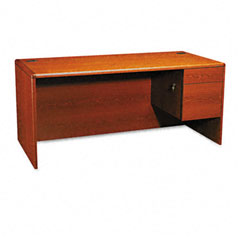 HON 10700 L-Workstation Desk, 3/4-Right Pedestal, 66w x 30d x 29-1/2h, Henna Cherry HON10783RJJ