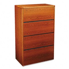 HON 10700 Series Four-Drawer Lateral File, 36w x 20d x 59-1/8h, Henna Cherry HON107699J