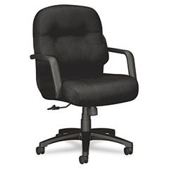 HON 2090 Pillow-Soft Managerial Mid-Back Swivel/Tilt Chair, Black Fabric/Black Base HON2092NT10T