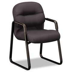 HON 2090 Pillow-Soft Series Guest Arm Chair, Black Upholstery/Black Sled Base HON2093NT10T