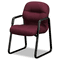 HON 2090 Pillow-Soft Series Guest Arm Chair, Wine Upholstery/Black Sled Base HON2093NT69T
