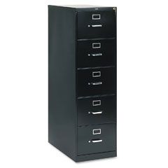 HON 210 Series Five-Drawer, Full-Suspension File, Legal, 28-1/2d, Black HON215CPP