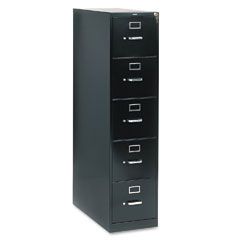HON 210 Series Five-Drawer, Full-Suspension File, Letter, 28-1/2d, Black HON215PP