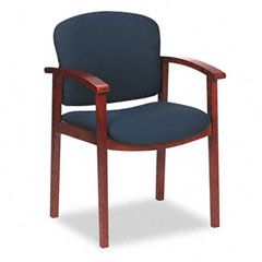 HON 2111 Invitation Series Wood Guest Chair, Henna Cherry/Solid Blue Fabric HON2111JAB90