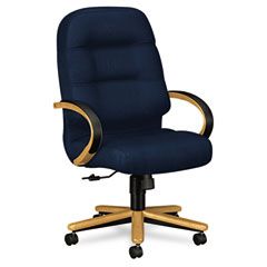 HON 2190 Pillow-Soft Wood Series Executive High-Back Chair, Harvest/Mariner HON2191CNT90