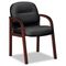 HON 2190 Pillow-Soft Wood Series Guest Arm Chair, Mahogany/Black Leather HON2194NSR11