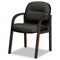 HON 2190 Pillow-Soft Wood Series Guest Arm Chair, Mahogany/Black Leather HON2194NSR11
