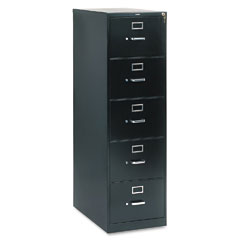 HON 310 Series Five-Drawer, Full-Suspension File, Legal, 26-1/2d, Black HON315CPP