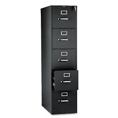 HON 310 Series Five-Drawer, Full-Suspension File, Letter, 26-1/2d, Black HON315PP