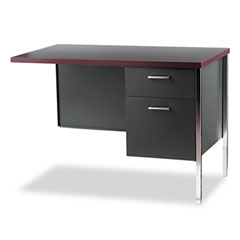 HON 34000 Series "L" Workstation Return, Right, 42 x 24 x 29-1/2, Mahogany/Charcoal HON34834RNS