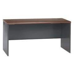 HON 38000 Series Desk Shell, 60w x 24d x 29-1/2h, Mahogany/Charcoal HON38922NS